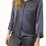 Women’s Long-Sleeve & Pants Silk Pajama In Quartz Purple